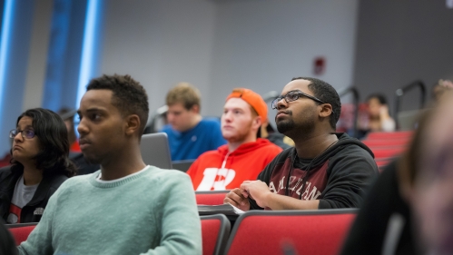 Students listen to a lecture