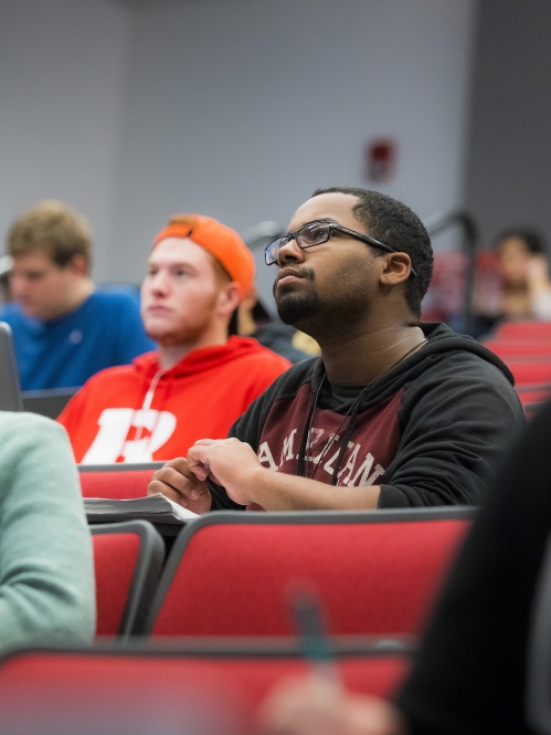 Students listen to a lecture