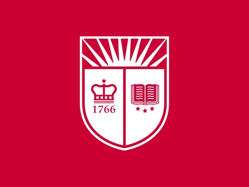 Rutgers shield on a red background